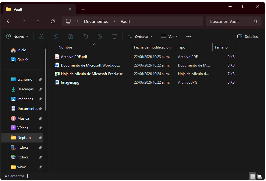 Captura de pantalla explorador de Windows